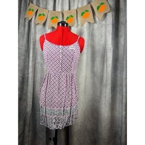 Aeropostale Spaghetti Strap Mini Summer Dress Cover Up Geometric Boho Purple XL